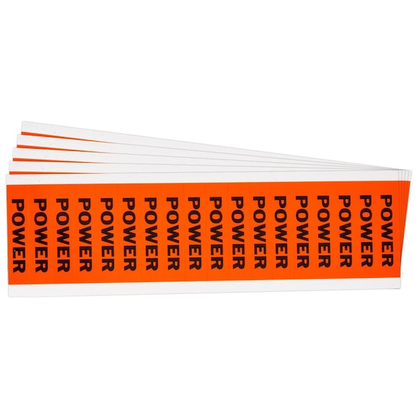 Power Conduit and Voltage Lbls 0.5 in H x 2.25 in W BK on OR 5/PK